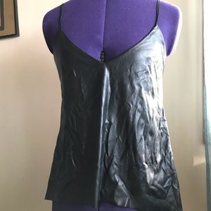 Faux leather tank top